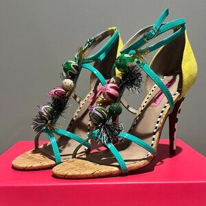 BRAND NEW IN BOX! Betsey Johnson Rudey Open Toe Stiletto Heel Sandals. Size 9